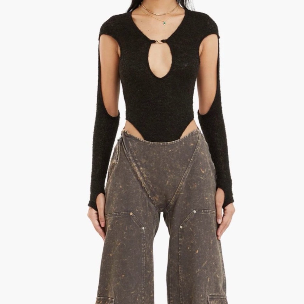 Ruve Suva Black Cut-Out Bodysuit